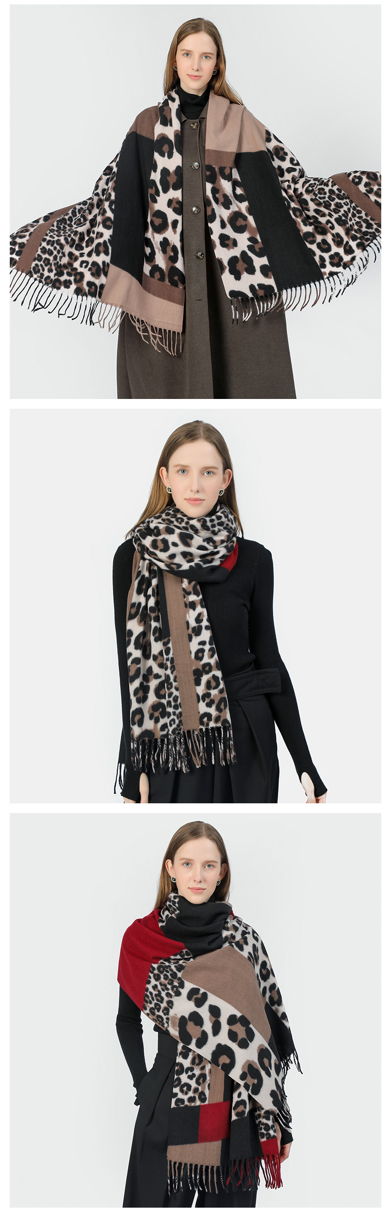 374g Weight Shawl Classification Holiday, Daily Occasion Polyester Material Color Block Pattern Women's Ethnic Style Color Block Polyester Printing Shawl