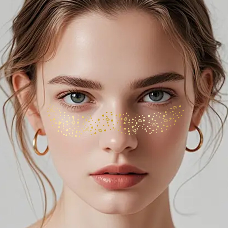 Tattoo Freckles Sticker Flash Bronzing Silver Christmas Freckles Sticker Waterproof Sweat European and American Makeup Party Makeup Sticker suit Tattoo Freckles Sticker Flash Bronzing Silver Christmas Freckles Sticker Waterproof Sweat European and American Makeup Party Makeup Sticker suit