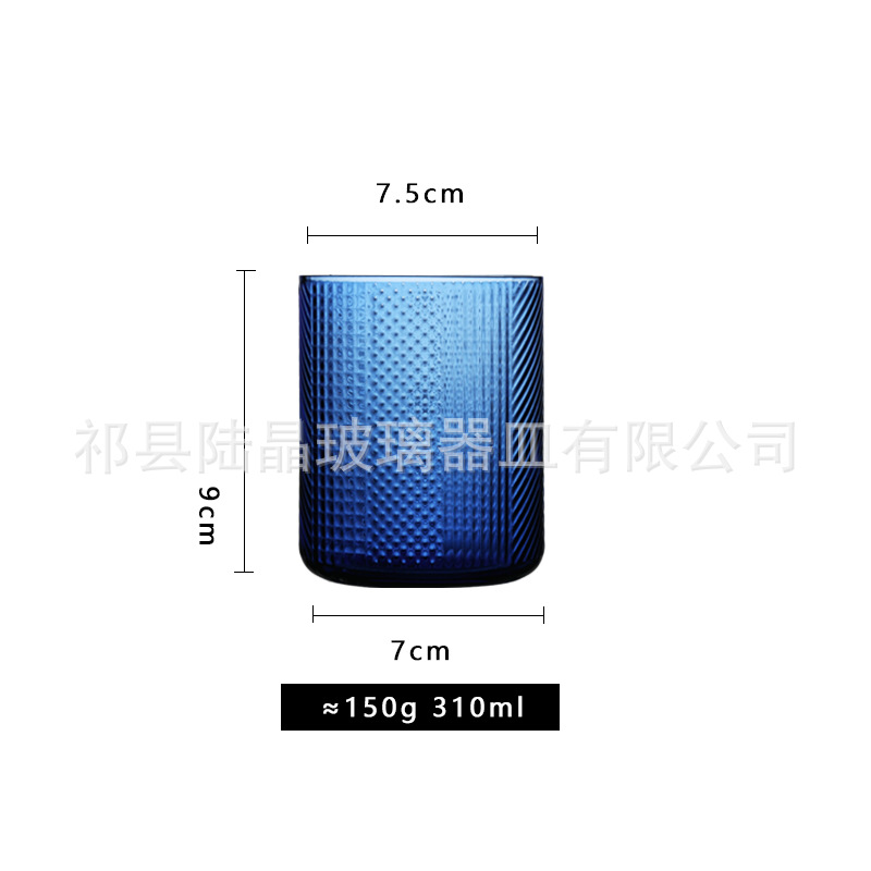 Taza de cristal azul zafiro