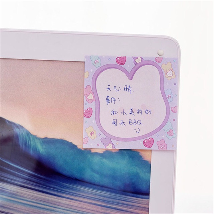 Ins rosa de la niña corazón de la nota de este estudiante con un alto valor facial de papel de nota creativo N veces pegado adorable