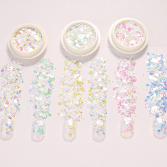新款美甲幻彩金蔥粉 馬卡龍系列DIY七彩混合閃光粉指甲亮片裝飾品