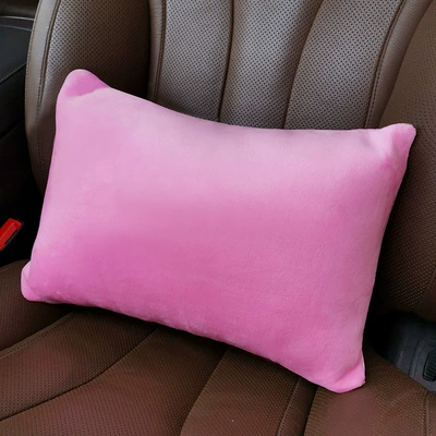 Four-Season Car Neck Pillow, Headrest - pink-velvet-rectangular-pillow-bone-pillow-flat-2919cm