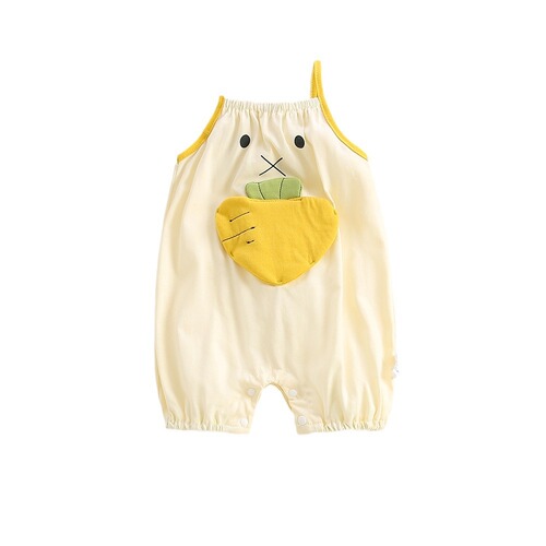 Baby carrier one-piece romper summer thin for boys and girls, cartoon strap super cute, adorable crawling clothes for outdoor wear