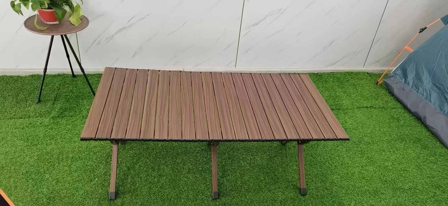 Mesa de rollo de huevo de color nogal 120*60CM