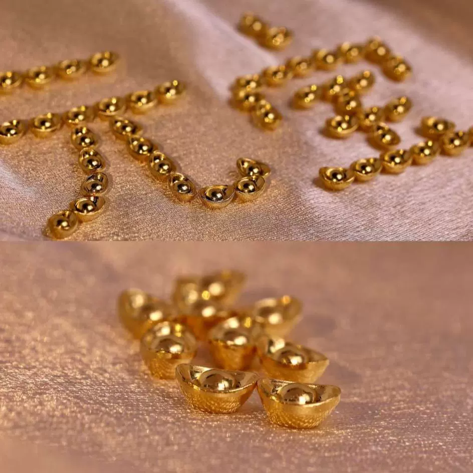 足金9999金豆子金元宝黄金豆攒钱足金黄金金豆实心投资金摆件收藏