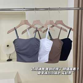 美背678#夏季百搭神器固定杯冰丝无痕美背M-L亲肤透气尾单跑量