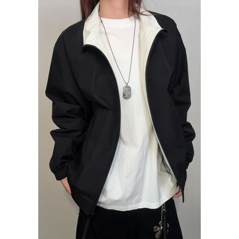American-style Color-block Flight Jacket For Men, Spring Cleanfit Double-zipper Sports Jacket, Outdoor Three-proof_voghion.com