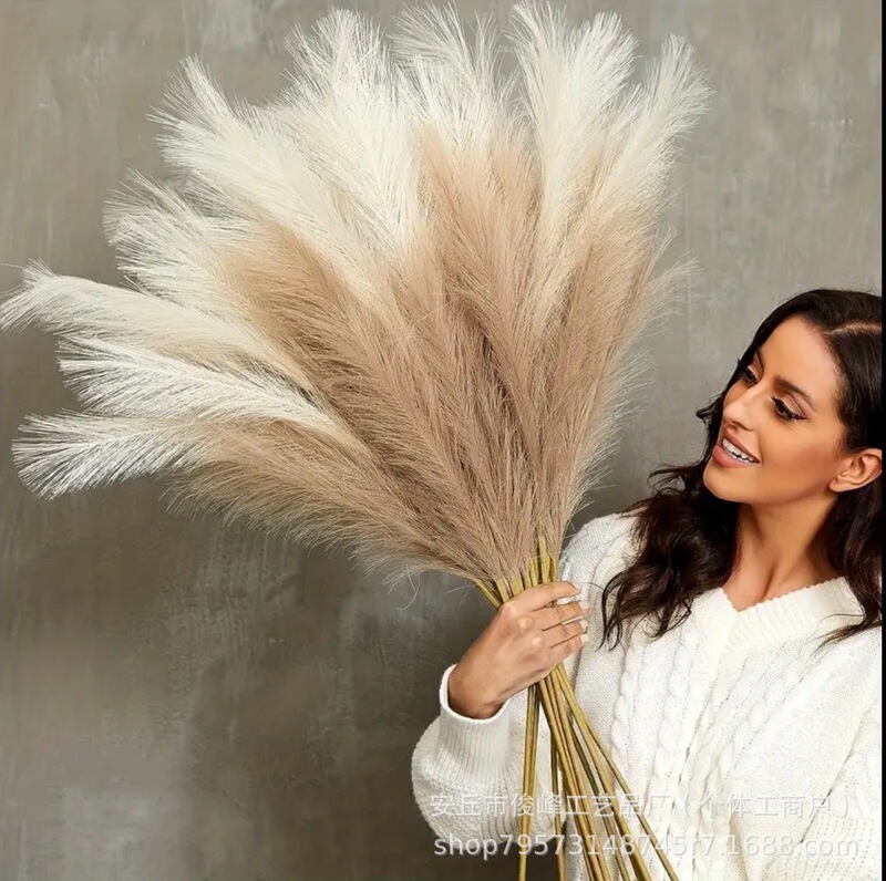 Artificial Reeds, 55cm Cross-Border Wedding Decoration Fireworks Pampas Grass, Foxtail Grass Bouquet, Artificial Reeds