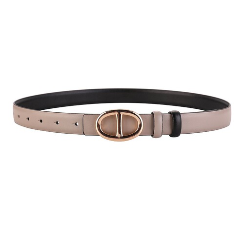 Wholesale double-sided cowhide belt for ladies to match dresses, sweaters, pants, and trench coats - versatile and decorative genuine leather belt for women.