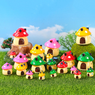 Moss Micro Landscape Ornaments Zakka Mediterranean Style Mushroom House Castle Landscaping Ornaments