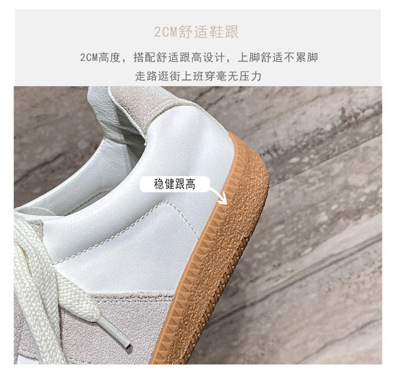 Giày sneaker nữ da thật cổ thấp phong cách tối giản, đế cao su chống trượt — V2 lót nhung, V2 một lớp bên trong chi tiết 10