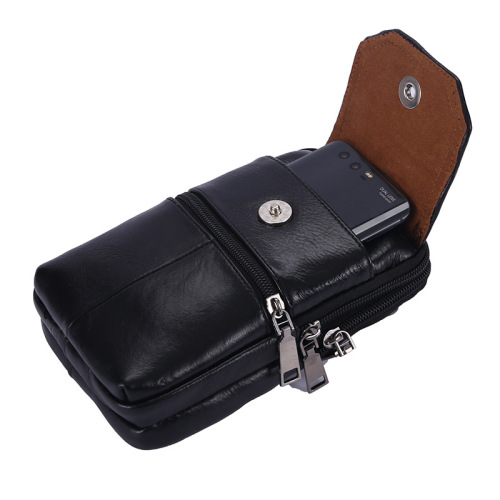 Mobile phone bag men's belt for work at the construction site multi-functional vertical belt belt bag mobile phone genuine leather waist leather case wholesale