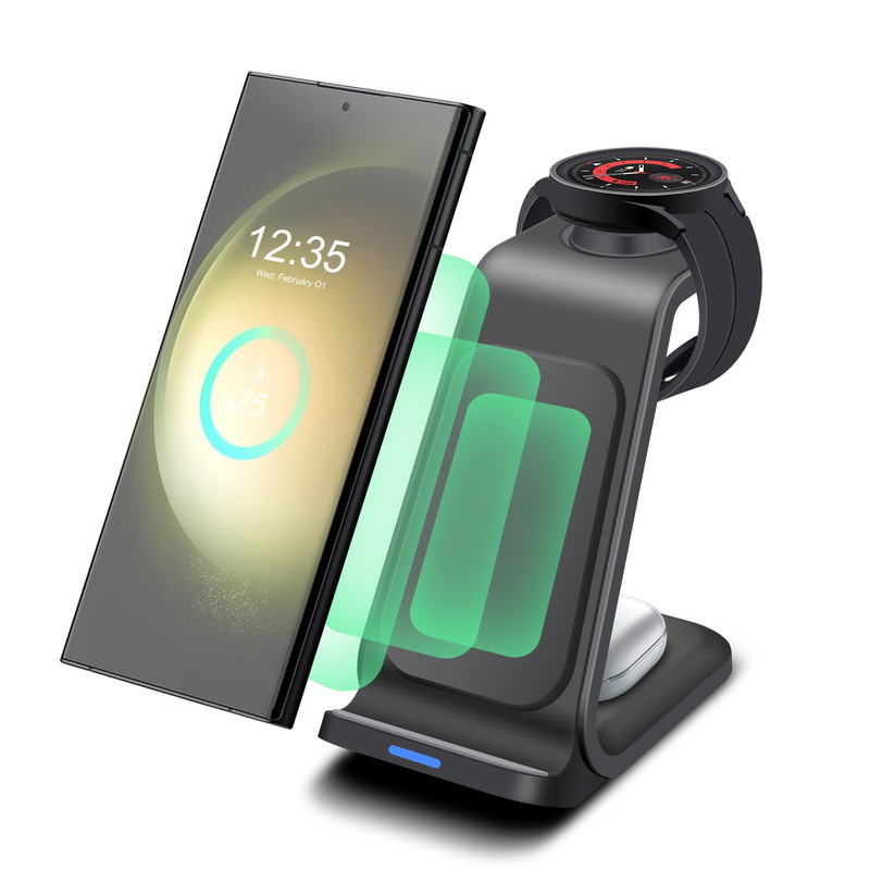 FDGAO/縦型三合一無線充電器3合1はサムスンアップルの携帯電話のイヤホン充電に適している|undefined