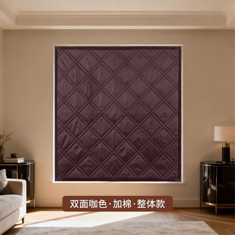 Thickened and Cotton-Filled Zipper Curtains, Windproof, Warm and Insulated Partitions, Winter Cold-Proof, Nail-Free Installation, Adhesive Velcro