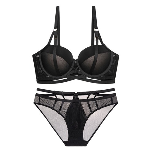 European and American sexy underwear women's soft steel ring bra small breasts show big upper support anti-sagging push-up bra set bra