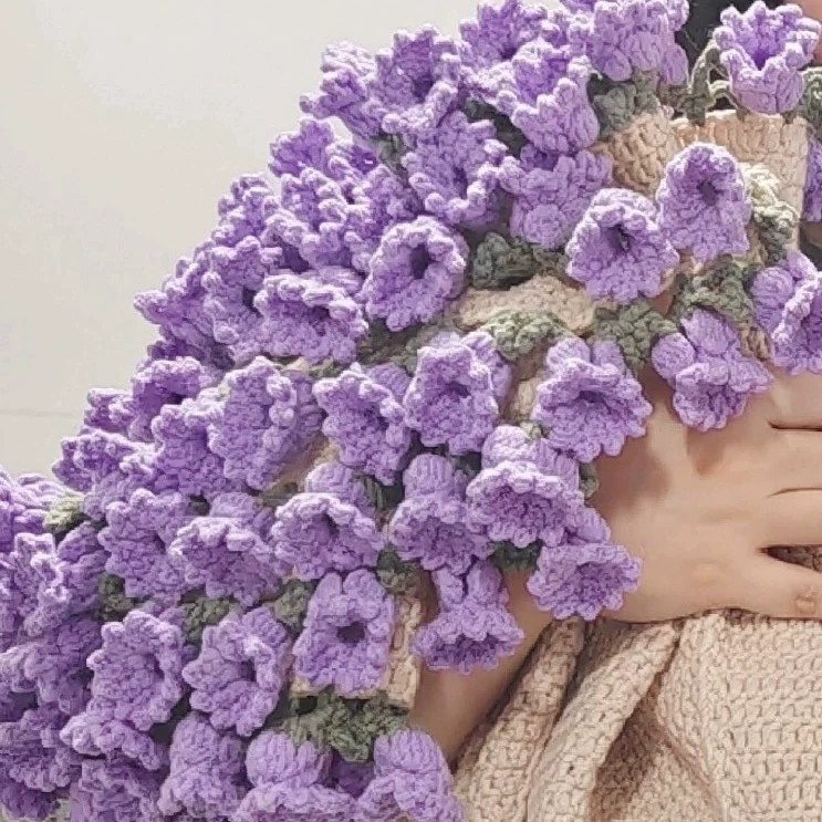УТКВ набор из тканой стеганой простыни — комплект handmade букета пледа, 80 см, пряжа молочно-карамельного цвета