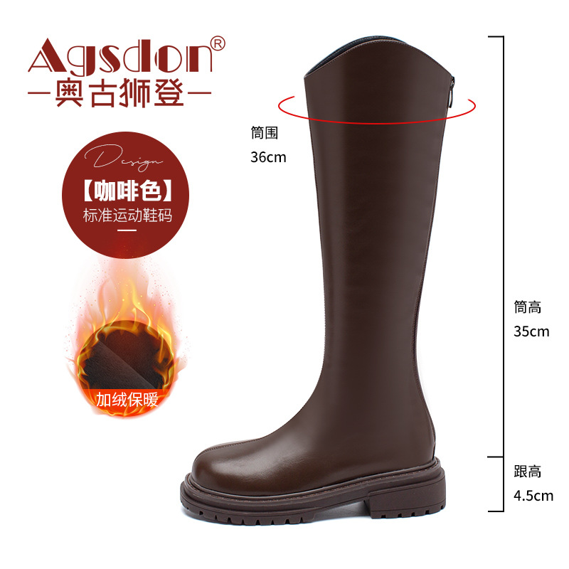 Botas Largas Estilo Británico Augu Shiden para Mujer, Otoño 2025, Nuevas Botas Martin de Moda, Botas de Montar Estilo Retro Urbano.