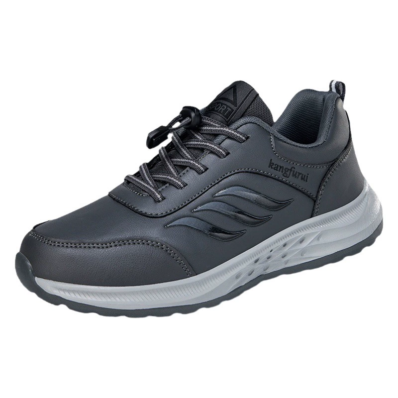 2023 Осенне-зимняя обувь для пожилых людей Женская кожаная непромокаемая прогулочная обувь для мам среднего возраста с расширенным и откормом, нескользящая кожаная обувь на мягкой подошве