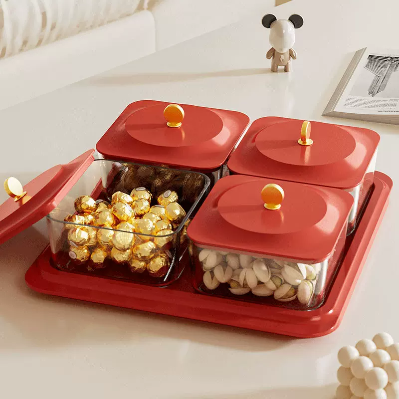 水果盘客厅家用茶几果盘礼品喜庆结婚零食果盘轻奢糖果盒干果盘