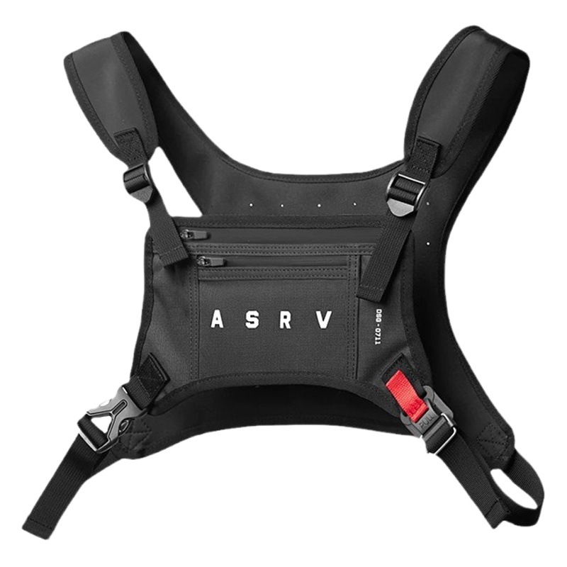 Outdoor Tactical Chest Bag for Men, Diving Fabric Laser Perforated Wear-Resistant Breathable Sports Chest Bag, Hiking, Cycling, Commuting