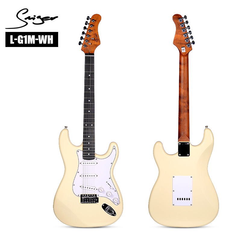 Factory wholesale ST electric guitar single pick -up machine Electric Guitar roast maple wooden piano neck 4