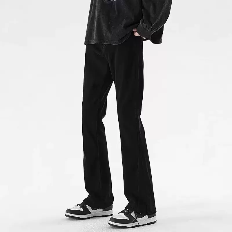 2025春秋季新款跨境牛仔裤男美式高街宽松直筒潮流百搭微喇长裤子