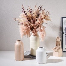 陶瓷花瓶侘寂风INS高级感鲜花干花插花花器奶油风样板房家居饰品