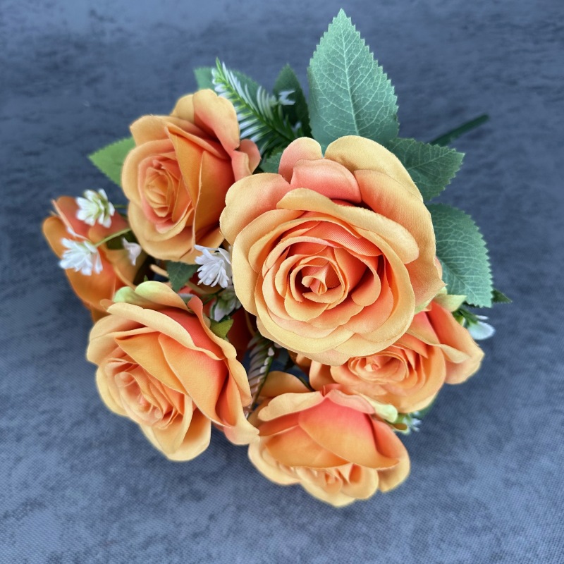 Simulación de 7 flores de rosas boda decoración del hogar decoración europea gran rosa transfronteriza decoración floral al por mayor