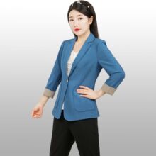 2024年汉派女装新款气质通勤春秋款修身七分袖纯色休闲百搭小西装