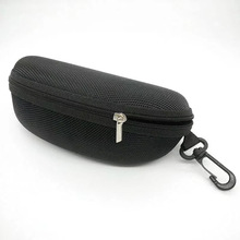 EVA拉拉链盒眼镜盒黑色挂钩牛津布太阳镜盒大框运动镜 墨镜盒批