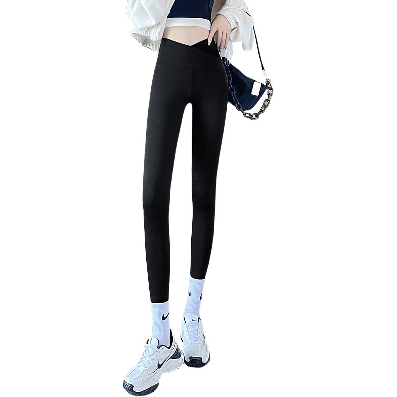 Pantalones de tiburón recortadas más tamaño desgaste exterior Barbie medias Cruz cintura alta vientre contracción cadera levantamiento polainas al por mayor para las mujeres primavera y verano