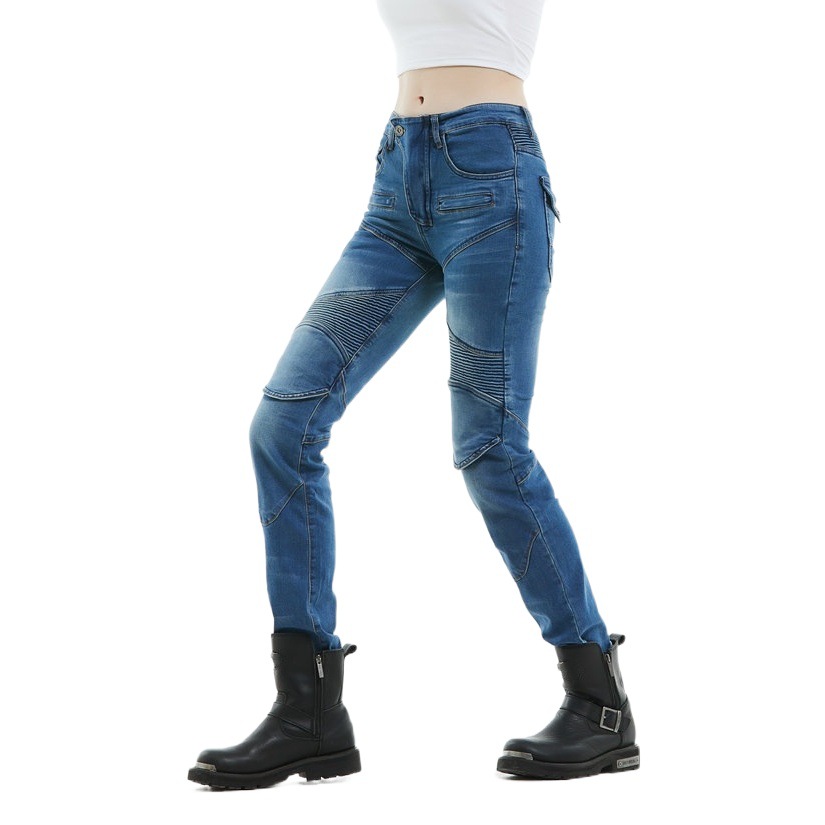 VOLERO jeans de motocicleta para mujeres jinetes jeans de motocicleta para montar pantalones anticaídas protectores de silicona