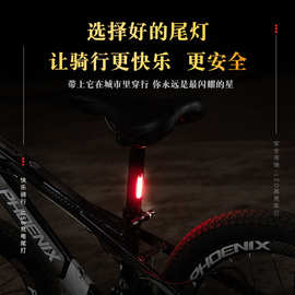 山地夜骑警示尾灯自行车骑行USB自行车充电尾灯单车配件装备强光