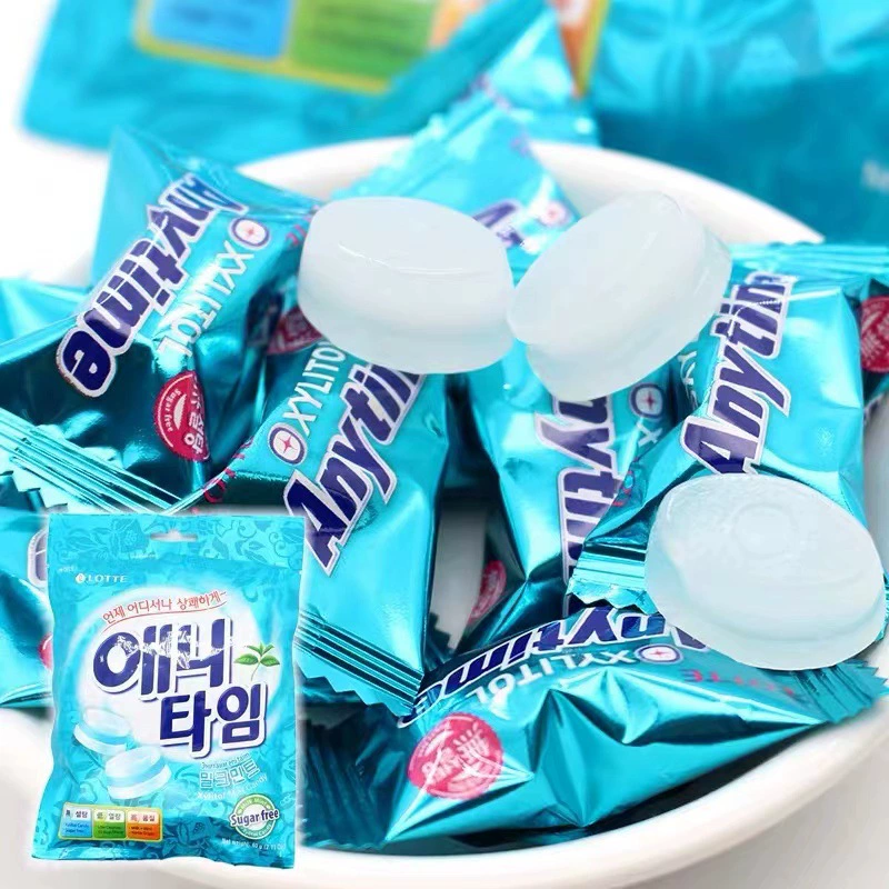 Южная Корея импорт LOTTE Lotte мятные конфеты, ксилитоль hard candies, освежающее три в одном конфетные снеки