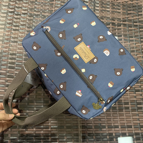 New Korean version multi-layer thickened waterproof and anti-fall large-capacity portable lunch box bag student lunch bag work hand bag