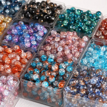 10mm玻璃珠双色散珠琉璃珠 手工diy手链手串项链串珠玉碎古风材料
