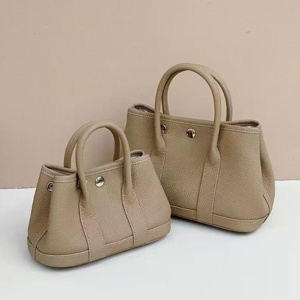 Top Grain Cowhide Mini Garden Bag Genuine Leather Tote Shoulder Crossbody Handbag Fashion Versatile Mini Bag - Thumbnail 7
