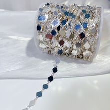 6mm新款保色纯铜长方菱形片链流苏链条diy手工古风发簪材料配件链