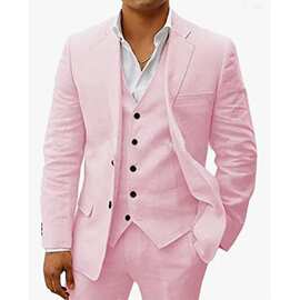 跨境商务日常西服套装2026新款宴会舞台主持人mens suits 3 piece