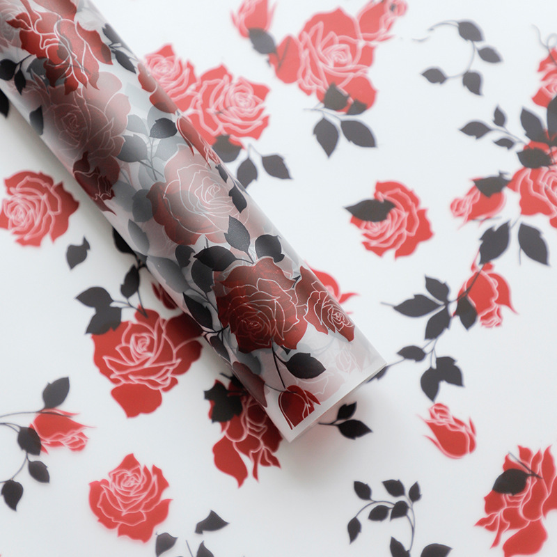 Flores Xiao Luo rosa flor embalaje de papel semitransparente ramo de flores de San Valentín diy regalo flor florista papel de envoltura de flores