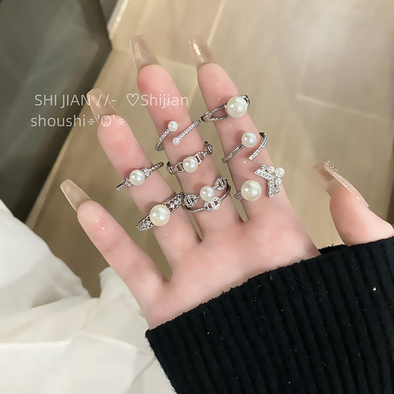 法式溫柔戒指女時尚個性ins不規則小眾簡約輕奢精緻開口氣質指環