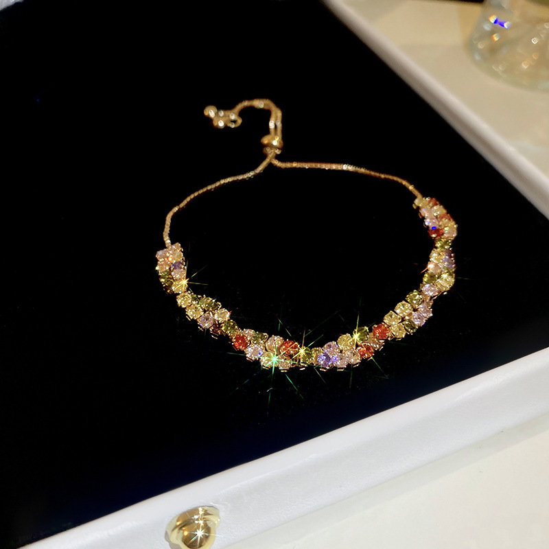 Pulsera de flores cuadrada geométrica de piedra de silicio lujosa pulsera de alta calidad temperamento exquisito personalidad joyas al por mayor