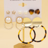 Earrings, set, metal resin, suitable for import, new collection, European style