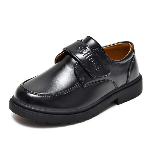 Campus small leather shoes, teacher recommended designated boys' black leather shoes for children, performance style, children's English spring and autumn single shoes for students