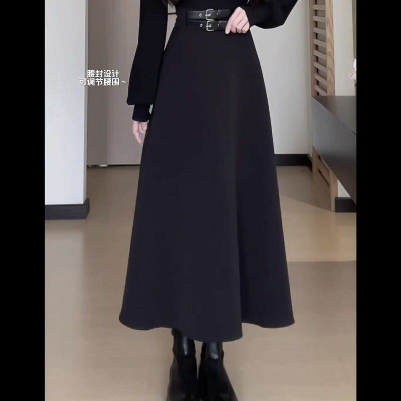 法式黑色内搭连衣裙子女秋冬2025年新款小个子掐腰裙约会穿搭礼服|undefined
