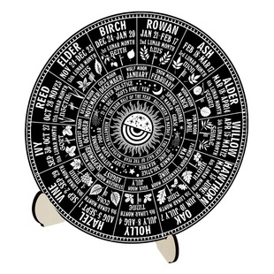 BT286-290 cross-border round annual ring wooden table decoration witchcraft Calendar Wicca Calendar decorative ornaments