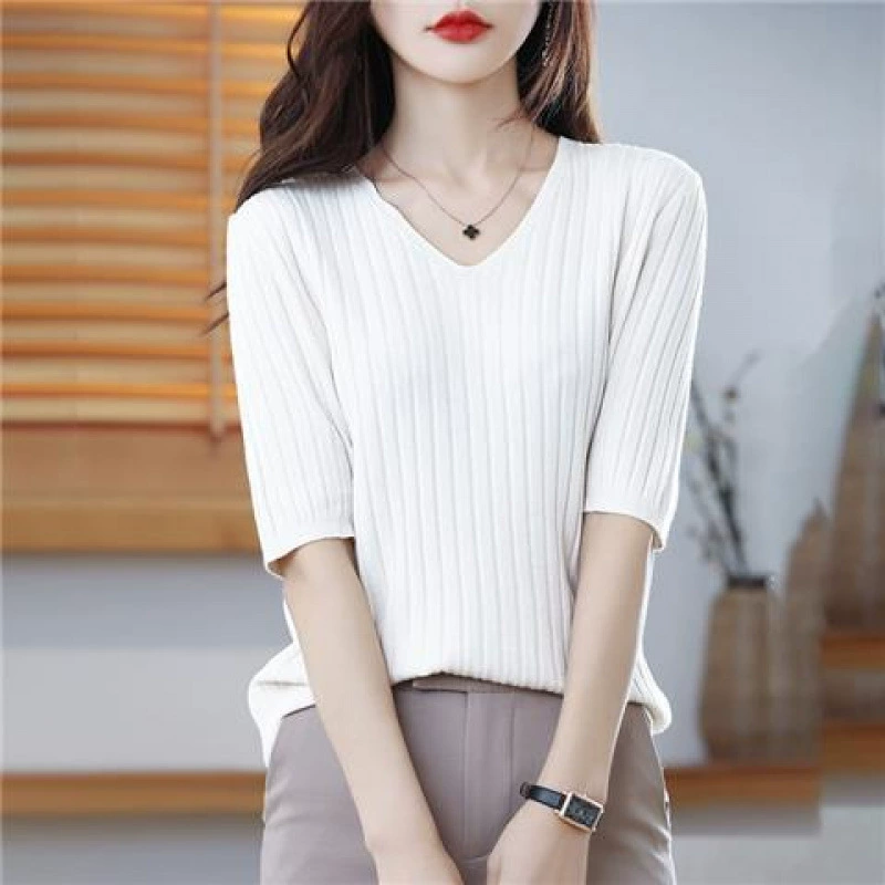 Крутой свитер, 2025 год, с коротким рукавом, slim fit, прилегающий