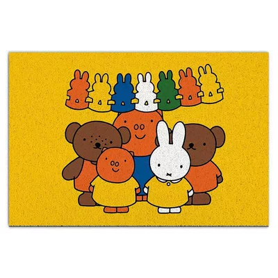 Avtomobil döşəmə paspasları — Silk Loop Doormat for Home Entrance - miffy-rabbit-with-friends-4060cm-silk-circle