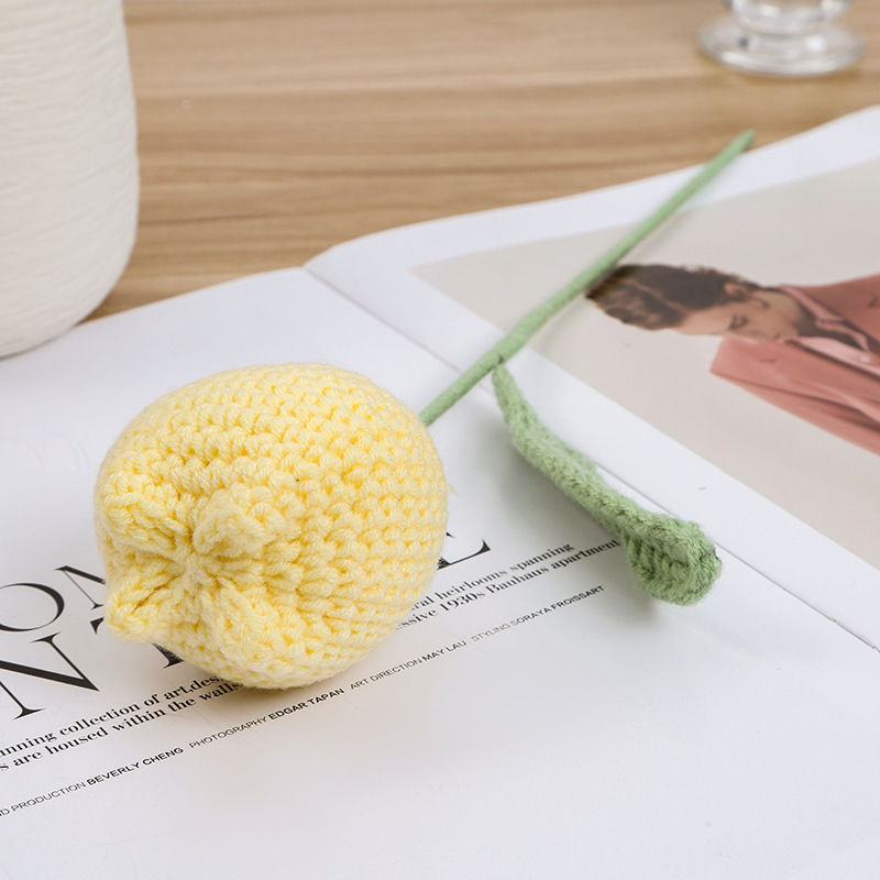 Dufu simulación sola lana Chubby tulipán flor falsa al por mayor regalo de San Valentín hogar boda flor decorativa