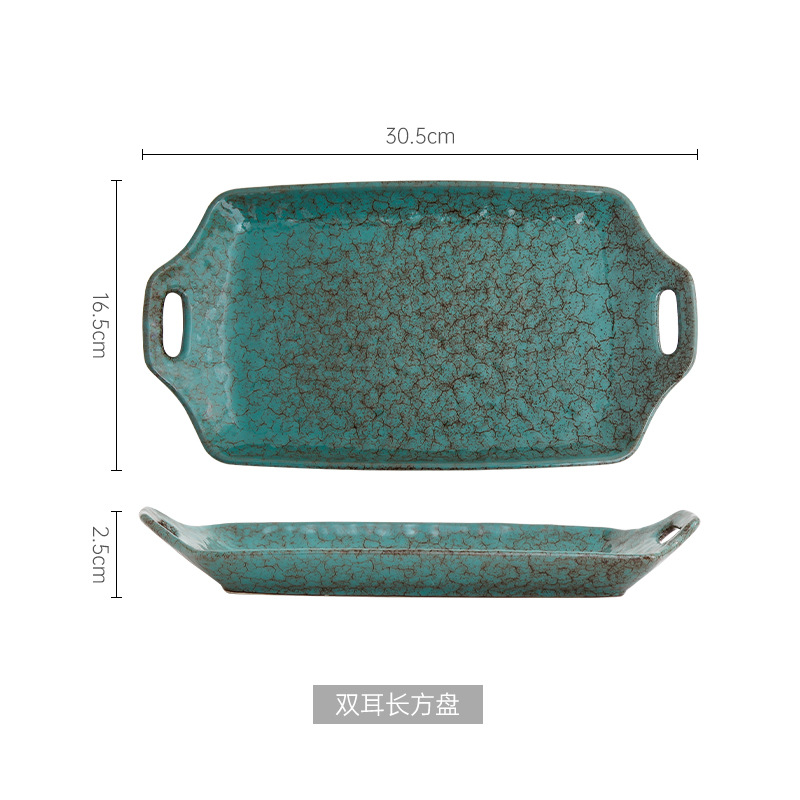 INS creativo japonés tazón de cerámica hogar plato ensalada tazón restaurante plato occidental retro personalizado horno vajilla